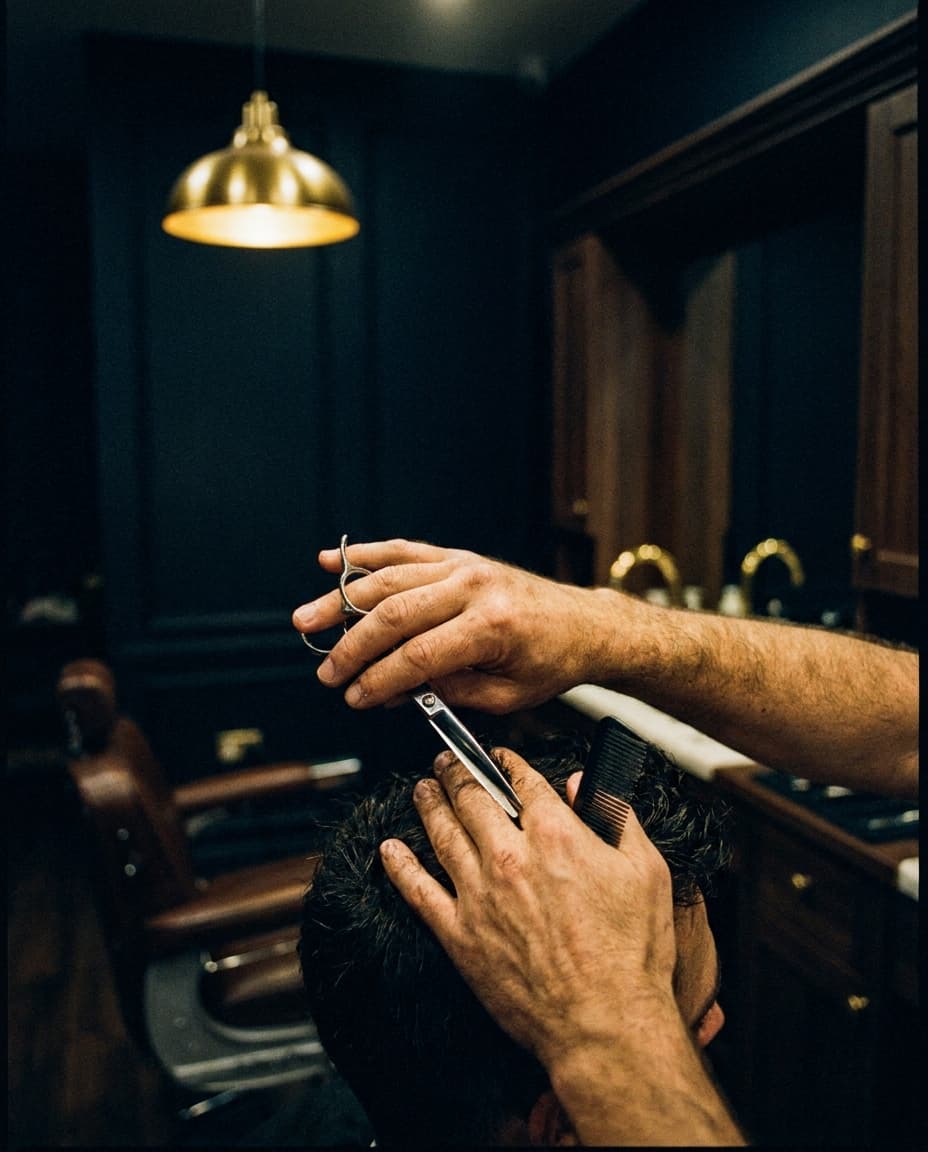 Herrenschnitt und Bartpflege in einem Termin — Barbier bei der Arbeit in Spreitenbach